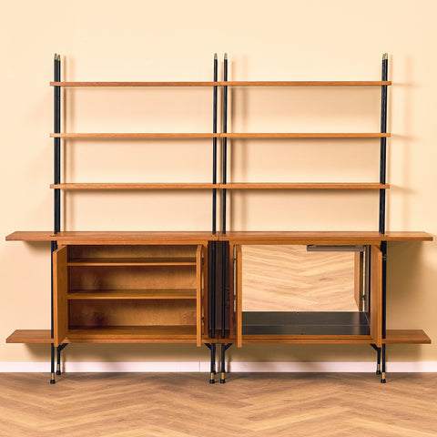 Swedish modular bookshelf in teak, model 'Prydno', by Bröderna Gustafsson