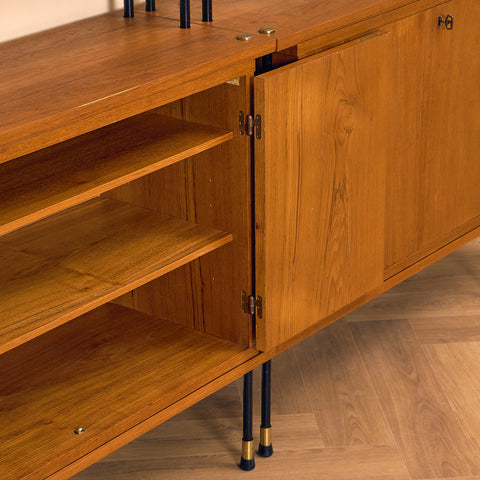 Swedish modular bookshelf in teak, model 'Prydno', by Bröderna Gustafsson