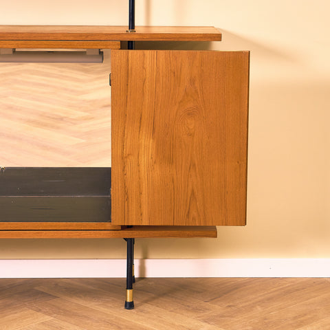 Swedish modular bookshelf in teak, model 'Prydno', by Bröderna Gustafsson