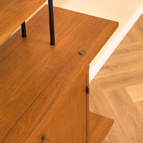 Swedish modular bookshelf in teak, model 'Prydno', by Bröderna Gustafsson