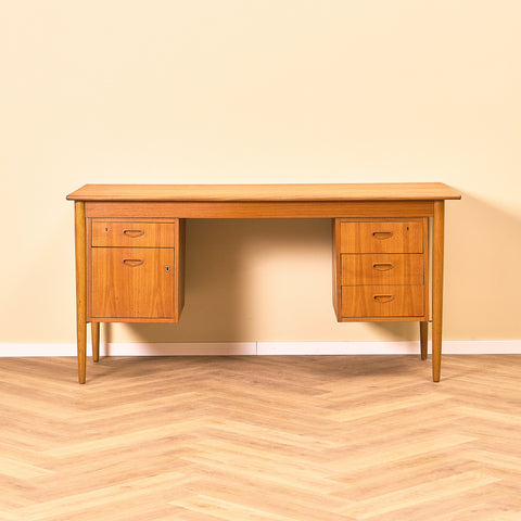 Swedish writing desk in teak and beech