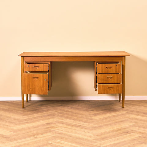 Swedish writing desk in teak and beech