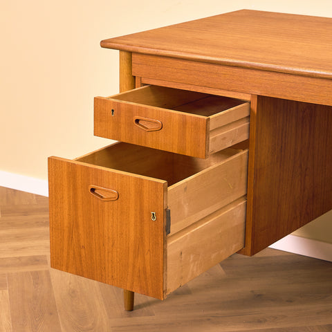 Swedish writing desk in teak and beech