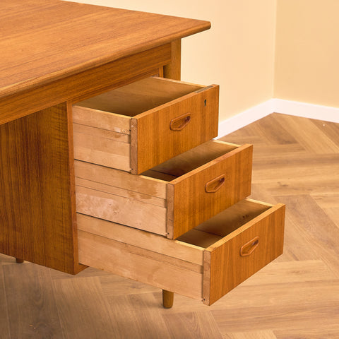 Swedish writing desk in teak and beech