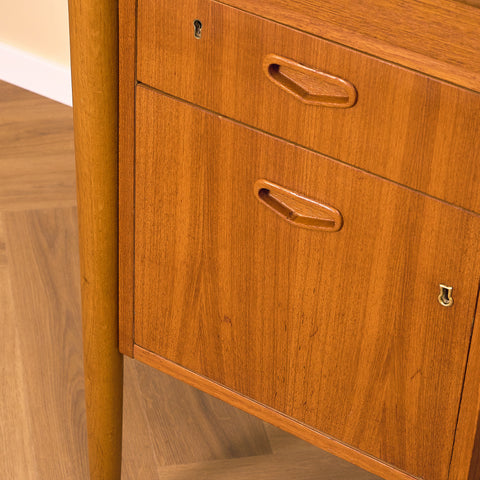 Swedish writing desk in teak and beech