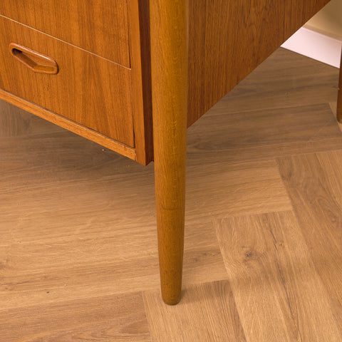 Swedish writing desk in teak and beech