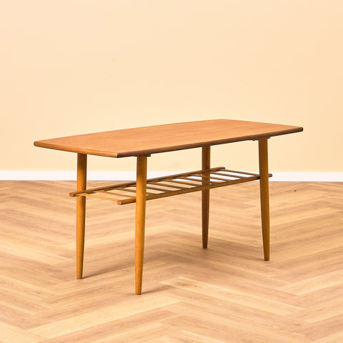 Swedish coffee table in teak and oak
