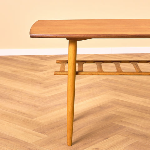 Swedish coffee table in teak and oak