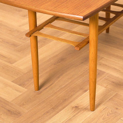 Swedish coffee table in teak and oak