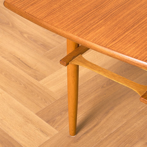 Swedish coffee table in teak and oak