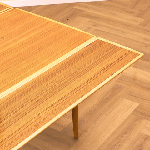 Swedish foldable coffee table in teak and beech