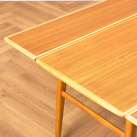 Swedish foldable coffee table in teak and beech