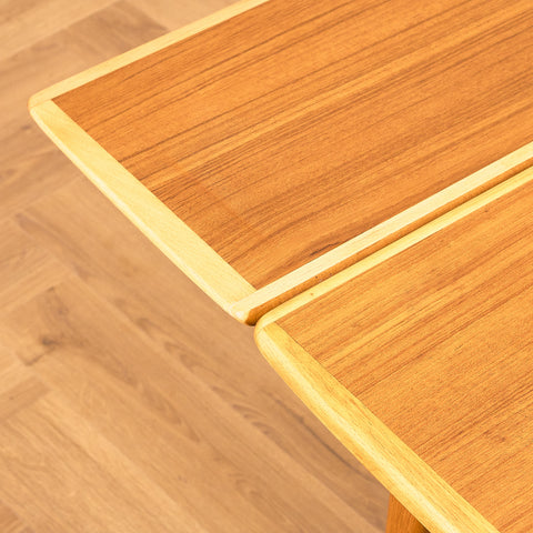 Swedish foldable coffee table in teak and beech