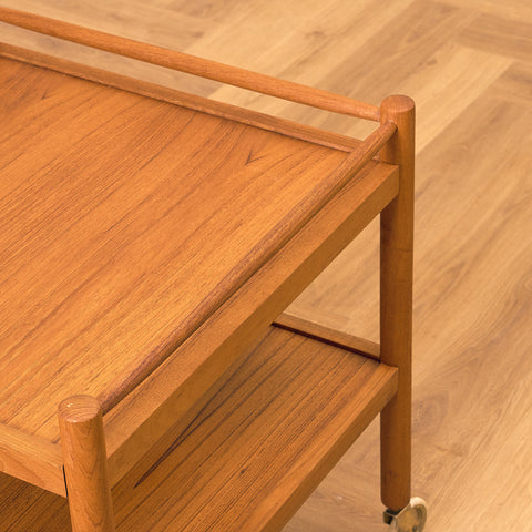 Swedish serving trolley in teak, model 'Rolly' by DS furniture, Diö
