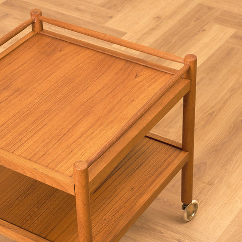 Swedish serving trolley in teak, model 'Rolly' by DS furniture, Diö