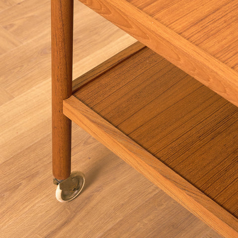 Swedish serving trolley in teak, model 'Rolly' by DS furniture, Diö