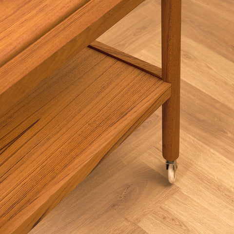 Swedish serving trolley in teak, model 'Rolly' by DS furniture, Diö