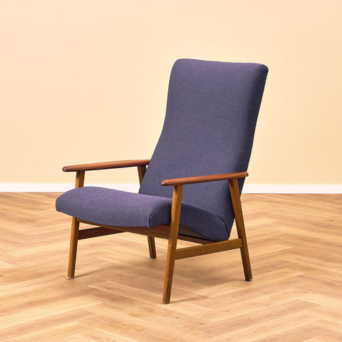 Armchair in teak and oak