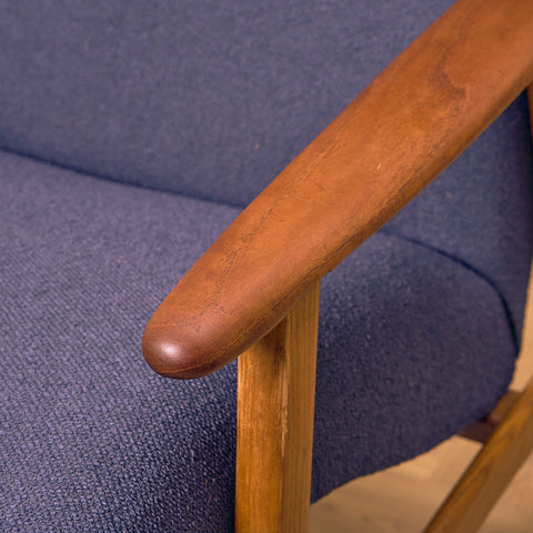 Armchair in teak and oak