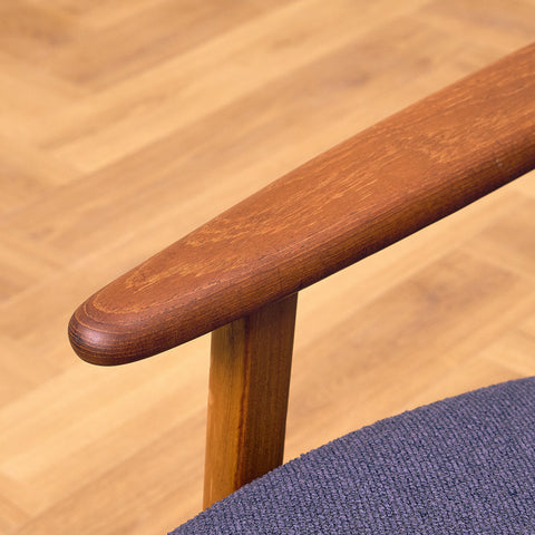 Armchair in teak and oak