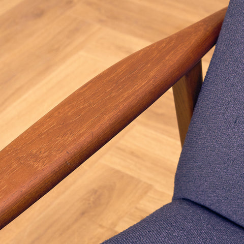 Armchair in teak and oak
