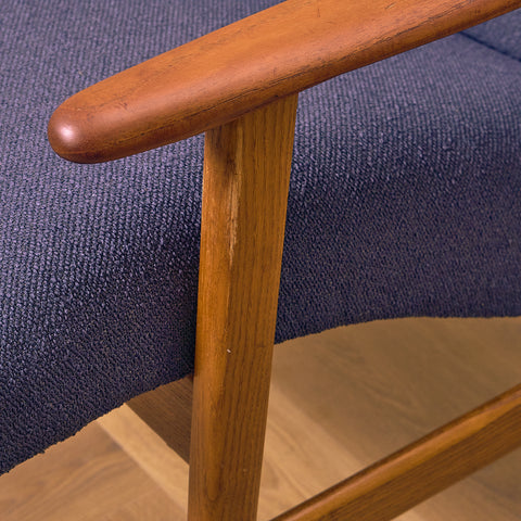 Armchair in teak and oak