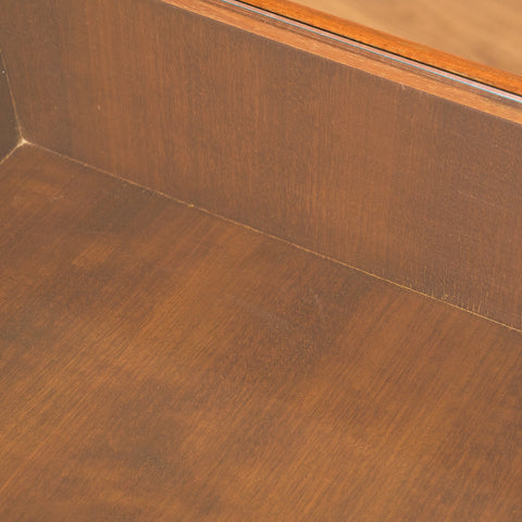 Swedish bedside tables in mahogany & glass