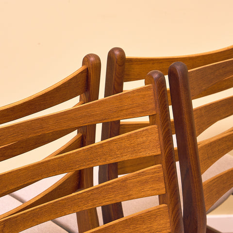 Danish dining chairs in walnut & teak by SAX