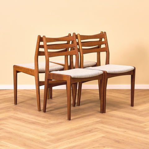 Dining chairs in teak & solid oak by Slagelse Møbelværk