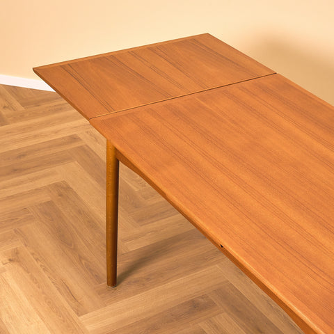 Danish rectangular dining table in teak and beech