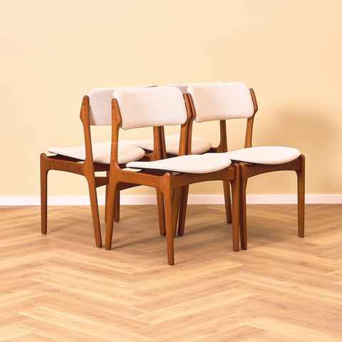Danish dining chairs in teak, model OD49 by Erik Buch