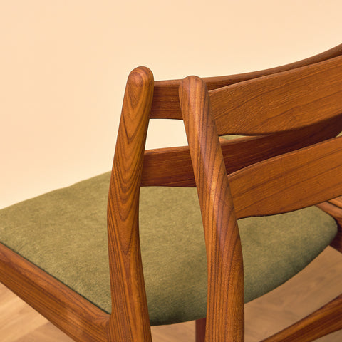 Danish dining chairs in walnut & teak