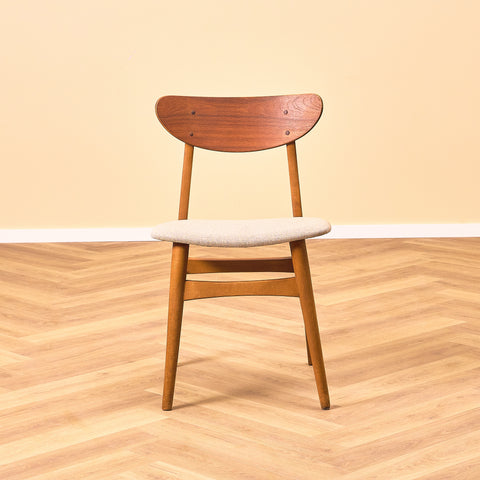 Danish dining chairs in teak and beech