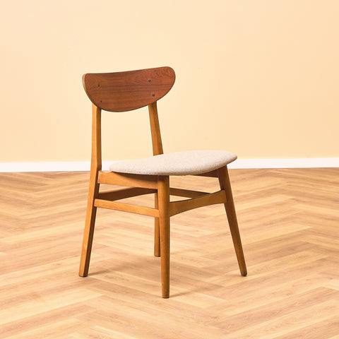 Danish dining chairs in teak and beech