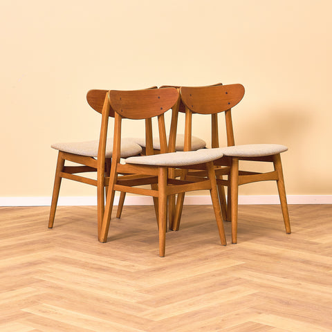 Danish dining chairs in teak and beech