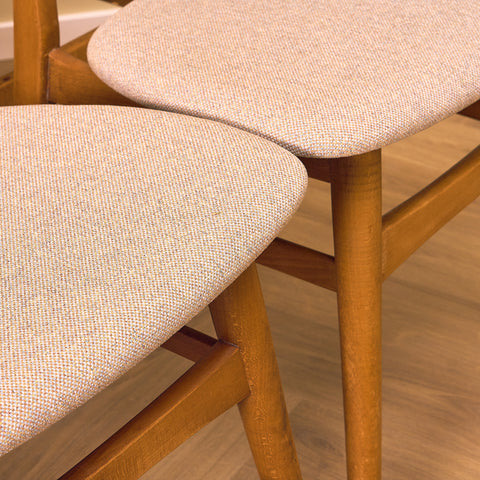 Danish dining chairs in teak and beech