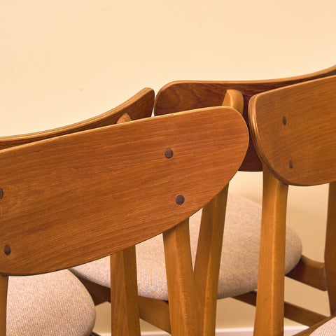 Danish dining chairs in teak and beech