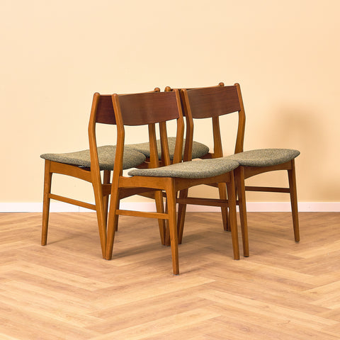 Danish dining chairs in teak and beech