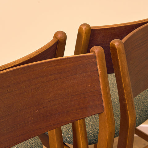Danish dining chairs in teak and beech