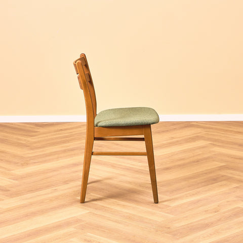 Danish dining chairs in teak and beech by Findahl