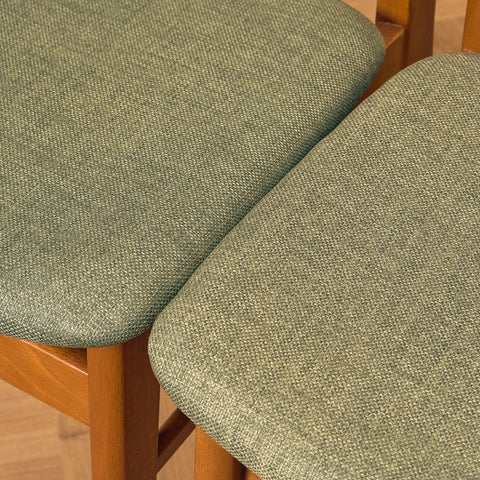 Danish dining chairs in teak and beech by Findahl