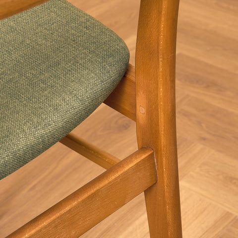Danish dining chairs in teak and beech by Findahl