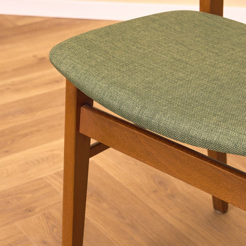 Danish dining chairs in teak and beech by Findahl