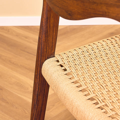 Danish set of 6 dining chairs in Santos rosewood, model 71 by Niels O. Møller for JL Møbelfabrik