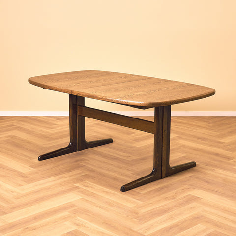 Danish oval dining table in smoked oak by Skovby
