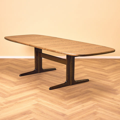 Danish oval dining table in smoked oak by Skovby