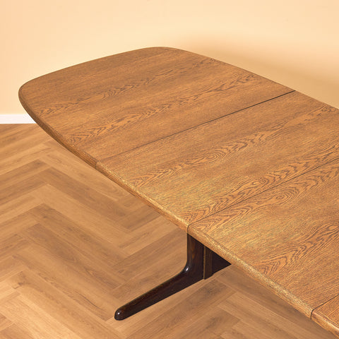 Danish oval dining table in smoked oak by Skovby