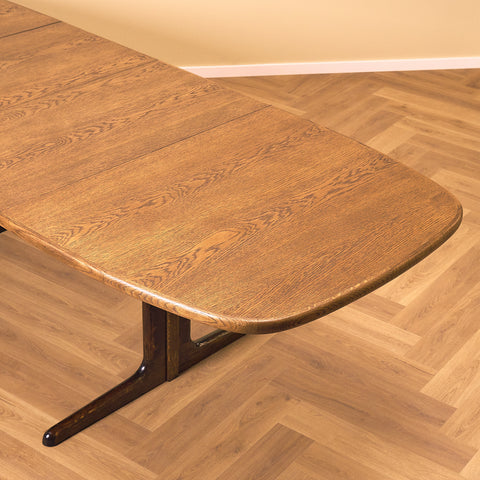 Danish oval dining table in smoked oak by Skovby