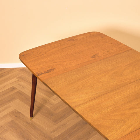Swedish dining table in teak and beech