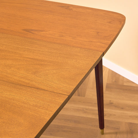 Swedish dining table in teak and beech